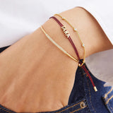 Custom Cord Bracelet - Metallic Red