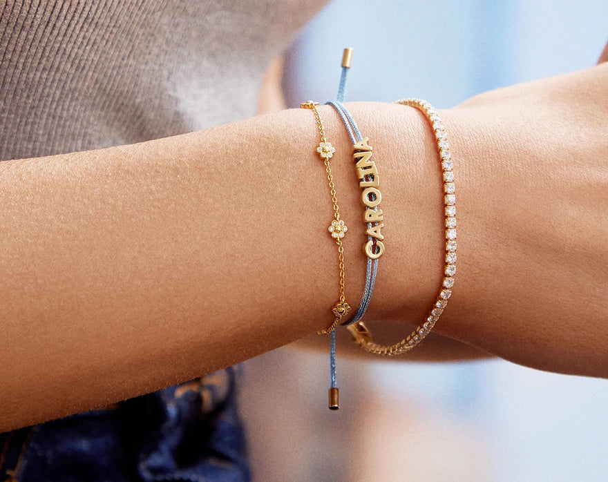 Custom Cord Bracelet - Light Blue