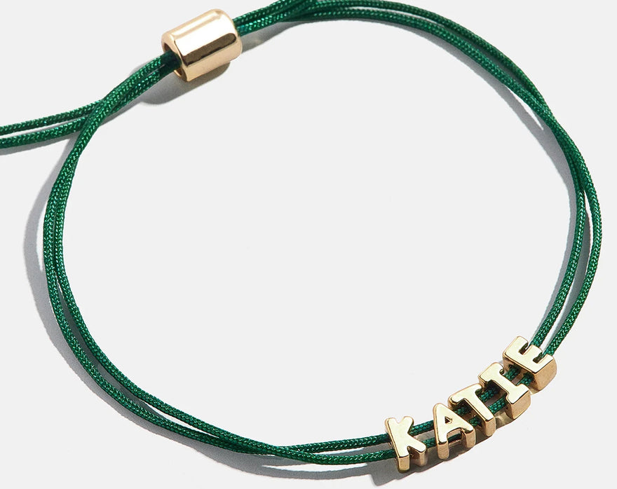 Custom Cord Bracelet - Dark Green
