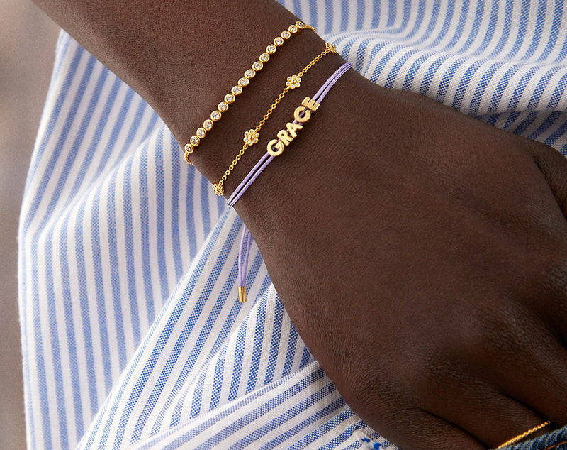 BaubleBar Custom Cord Bracelet - Lavender - 
    Custom nameplate bracelet
  
