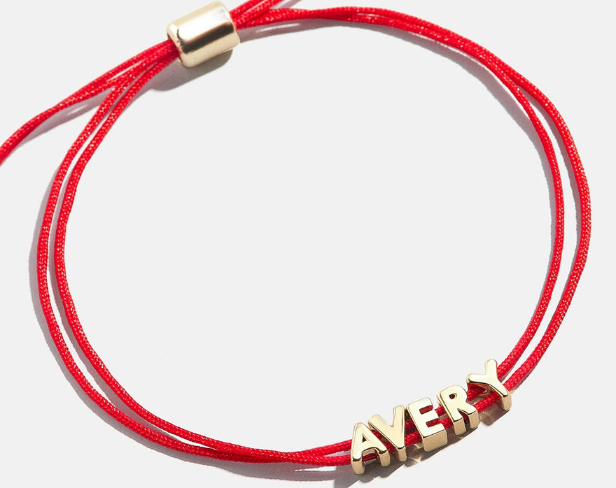 Custom Cord Bracelet - Bright Red