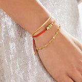 Custom Cord Bracelet - Bright Red