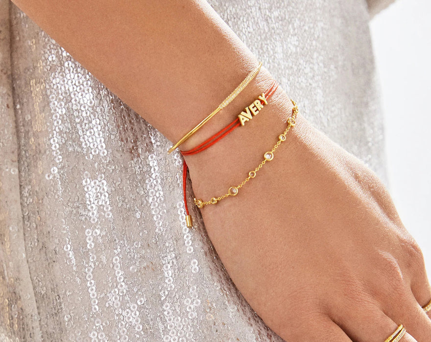 Custom Cord Bracelet - Bright Red