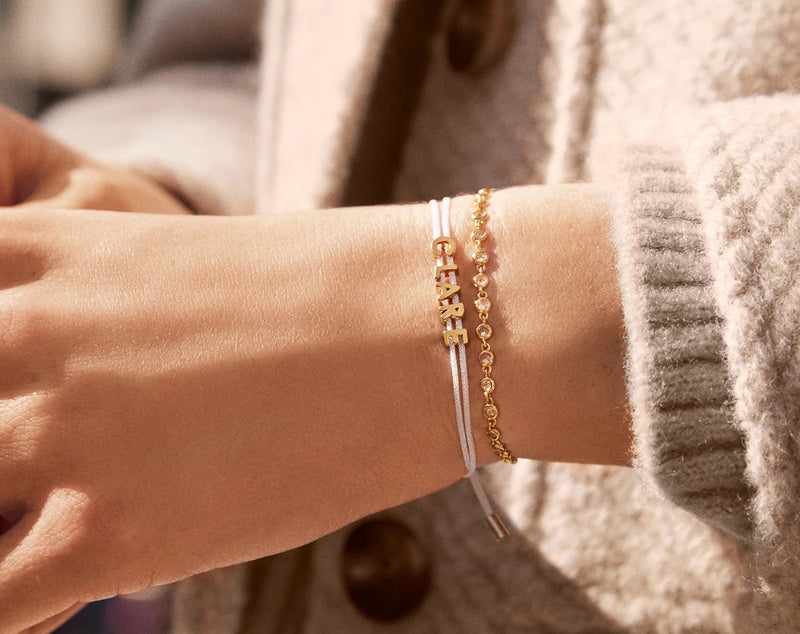 BaubleBar Custom Cord Bracelet - White - 
    Custom nameplate bracelet
  
