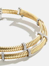 BaubleBar Eve Cuff Bracelet - Clear/Gold - 
    Gold pavé coil bracelet
  
