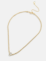 BaubleBar Kaycee Necklace - Clear/Gold - 
    Gold necklace with Cubic Zirconia pendant 
  
