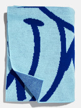 BaubleBar Show Me A Smile Custom Blanket - Light Blue / Dark Blue - Get Gifting: Enjoy 20% Off​