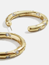 BaubleBar Mickey Mouse Disney Gold Hoop Earrings - Clear/Gold - 
    Disney hoop earrings
  
