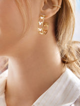 BaubleBar Mickey Mouse Disney Hoop Earrings - White/Gold - 
    Disney hoop earrings
  
