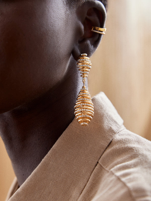 Samantha Earrings - Clear/Gold