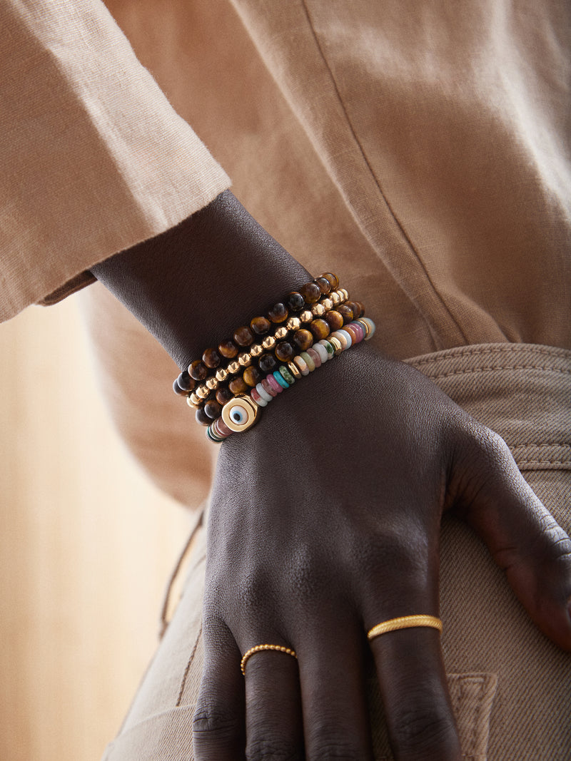 BaubleBar Cameron Semi-Precious Bracelet - Tiger's Eye - 
    Semi-precious stretch bracelet
  
