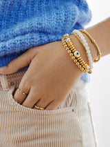 BaubleBar Cameron Semi-Precious Bracelet - Mother of Pearl - 
    Semi-precious stretch bracelet
  
