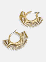 BaubleBar Sundar Earrings - Large Gold/Clear - 
    Gold pavé hoop earrings
  
