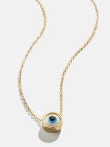 BaubleBar Eyes On You Necklace - Blue/Gold - 
    Gold evil eye pendant chain necklace
  
