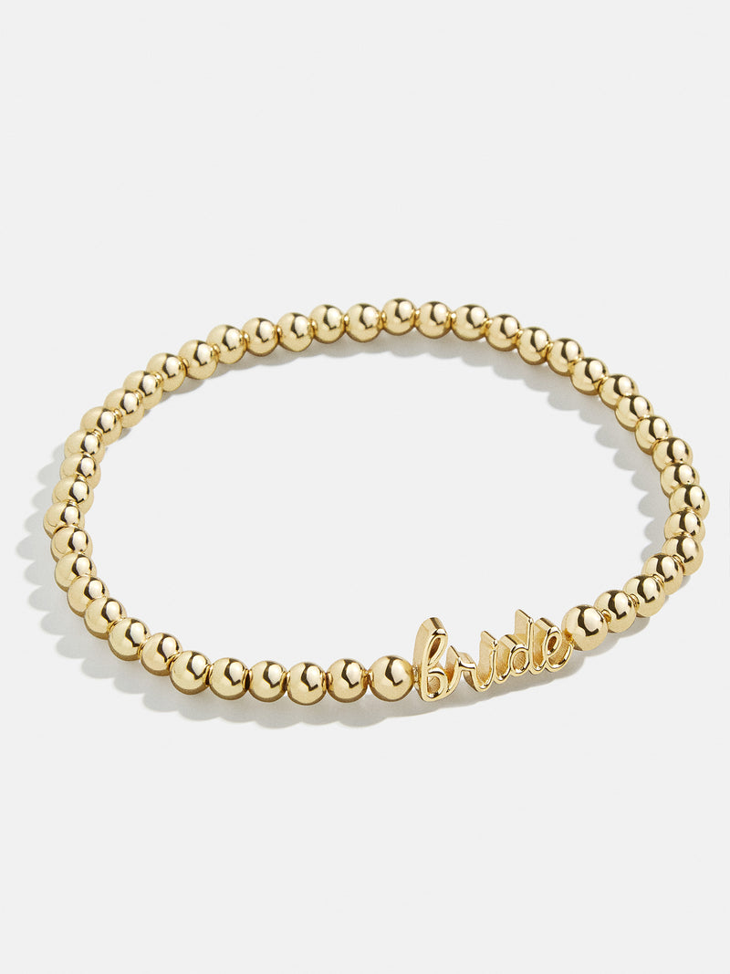 BaubleBar Script Bride Pisa Bracelet - Gold - 
    Gold beaded bridal stretch bracelet
  
