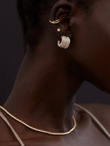 BaubleBar Kaitlyn Earrings - Clear/Gold - 
    Gold pavé hoop earrings
  
