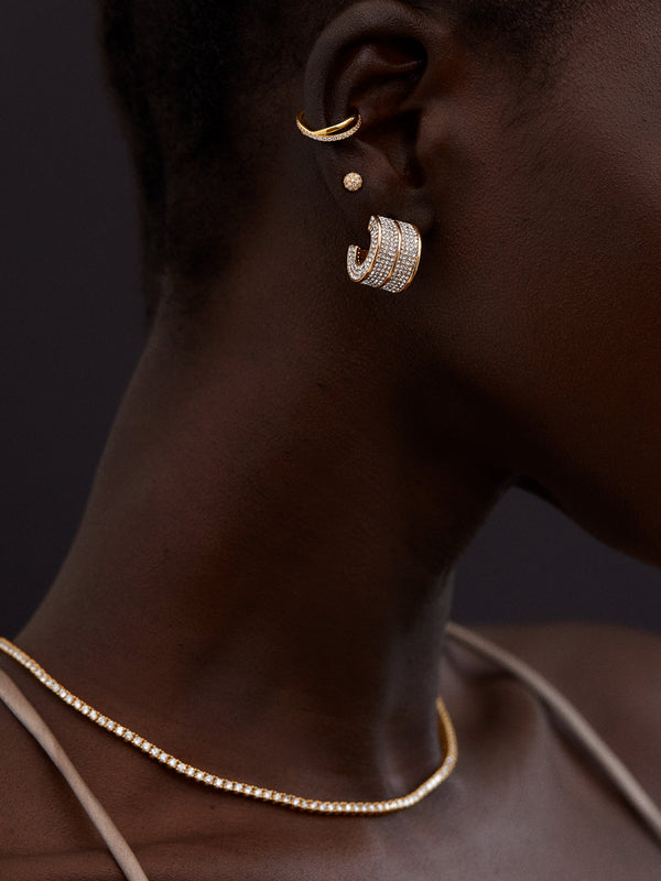 Kaitlyn Earrings - Clear/Gold