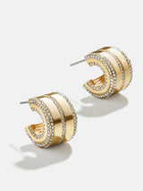 BaubleBar Kaitlyn Earrings - Gold - 
    Gold pavé hoop earrings
  
