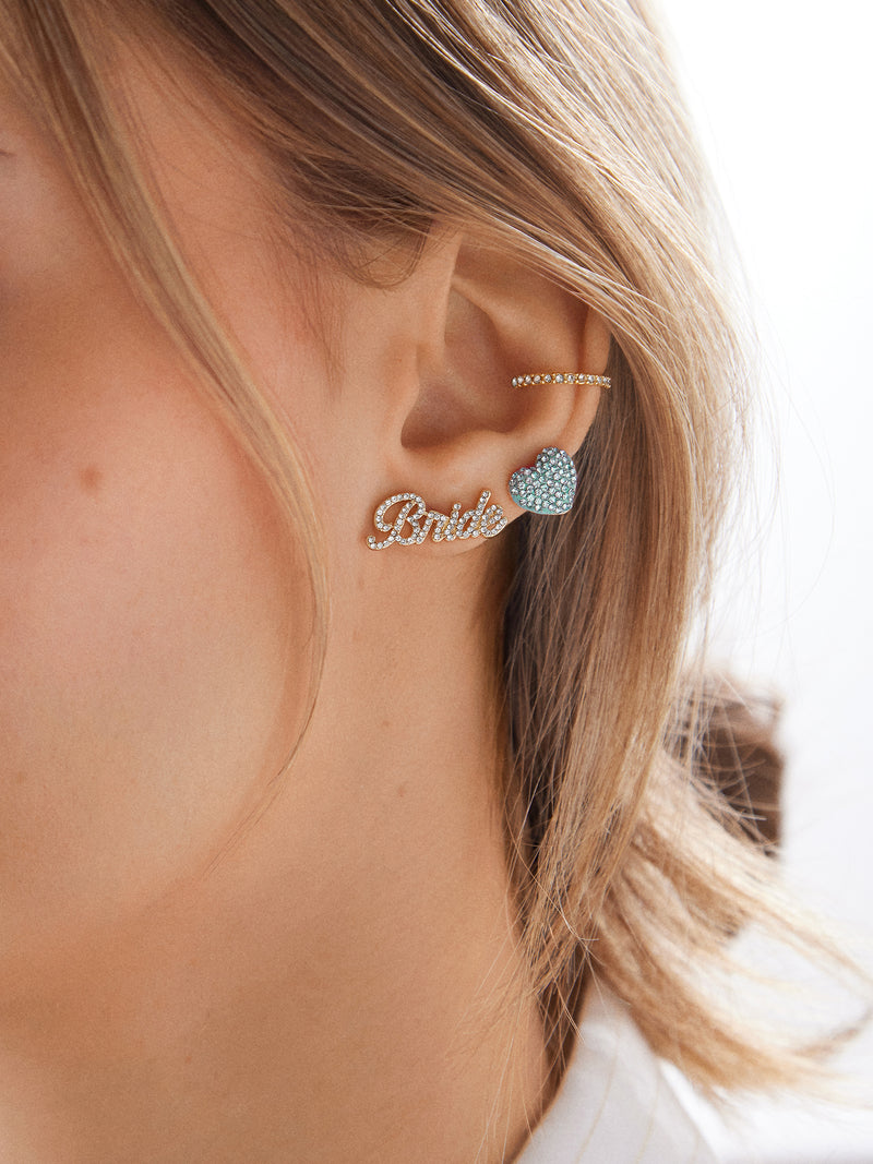 BaubleBar Something Blue Earring Set - Blue/Gold - 
    Set of two pavé bridal earrings
  
