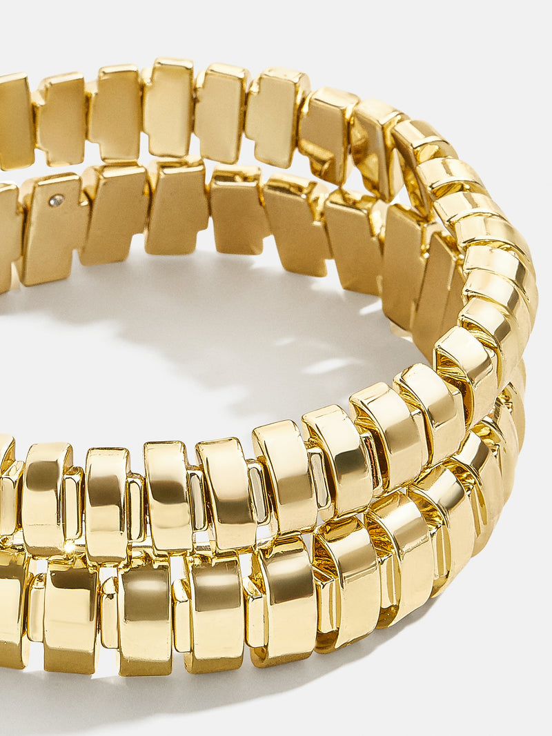 BaubleBar Keegan Bracelet Set - Gold - 
    Set of two gold stretch bracelets
  
