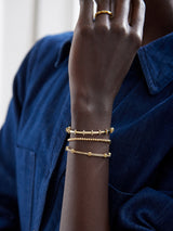 BaubleBar Sabrina Bracelet Set - Clear/Gold - 
    Set of two gold pavé cuff bracelets
  
