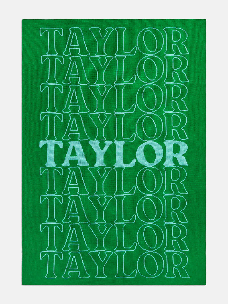 BaubleBar In the Bag Custom Blanket - Green/Light Blue - Get Gifting: Enjoy 20% Off​