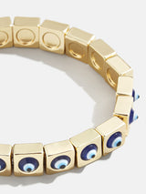 BaubleBar Evil Eye On Repeat Bracelet - Blue/Gold - 
    Evil eye stretch bracelet
  
