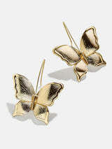 BaubleBar Flutter Away Earrings - Gold - 
    Gold butterfly drop earrings
  
