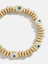BaubleBar Dilara Bracelet - Blue/Gold - 
    Gold evil eye stretch bracelet
  
