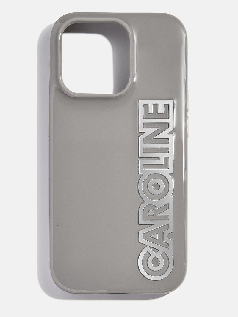 BaubleBar Chrome Custom iPhone Case - Gray/Chrome Silver - 
    Customizable phone case
  
