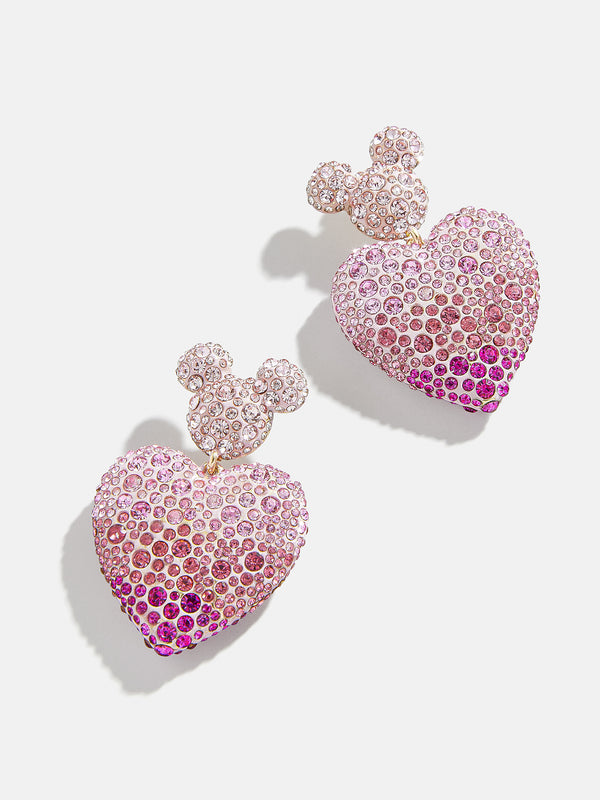 Mickey Mouse Disney Heart Earrings - Pink