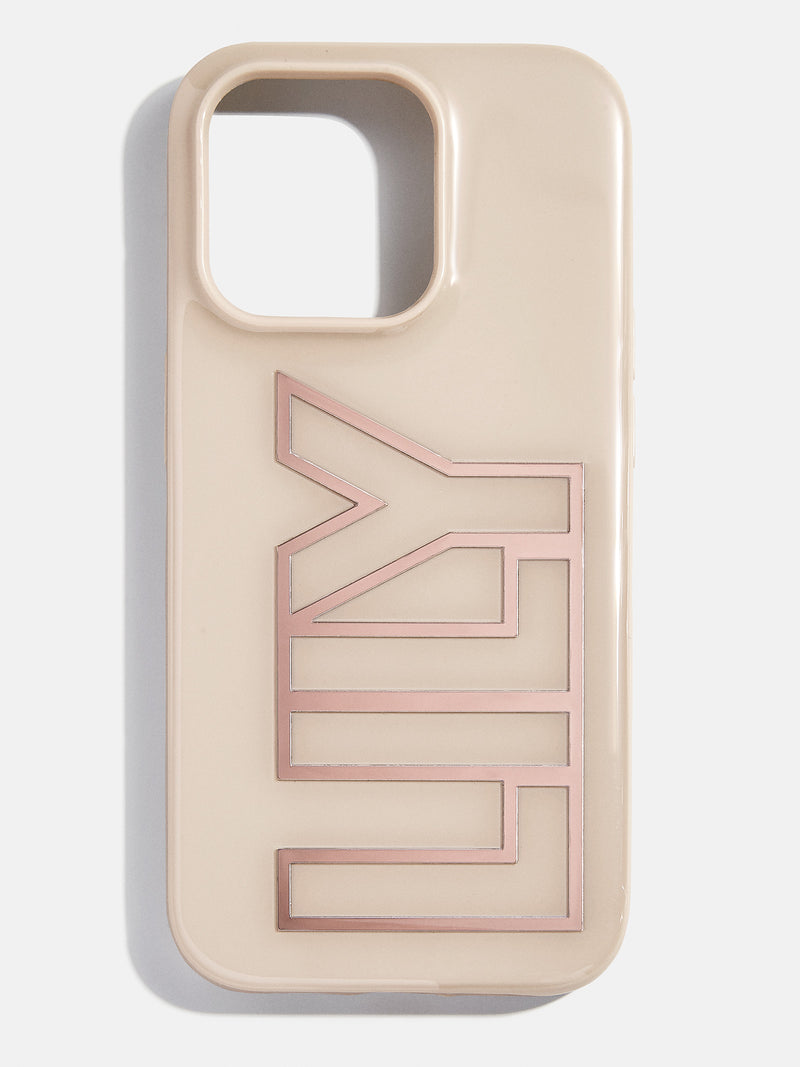 BaubleBar Chrome Custom iPhone Case - Beige/Chrome Bronze - Get Gifting: Enjoy 20% Off​