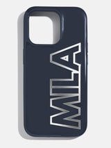 BaubleBar Chrome Custom iPhone Case - Navy/Chrome Silver - Get Gifting: Enjoy 20% Off​