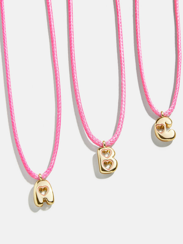 Pretty in Pink Kids’ Initial Necklace - Pink