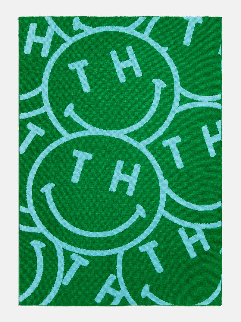 BaubleBar Show Me A Smile Custom Blanket - Green/Blue - Get Gifting: Enjoy 20% Off​
