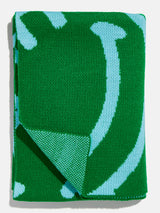 BaubleBar Show Me A Smile Custom Blanket - Green/Blue - Get Gifting: Enjoy 20% Off​