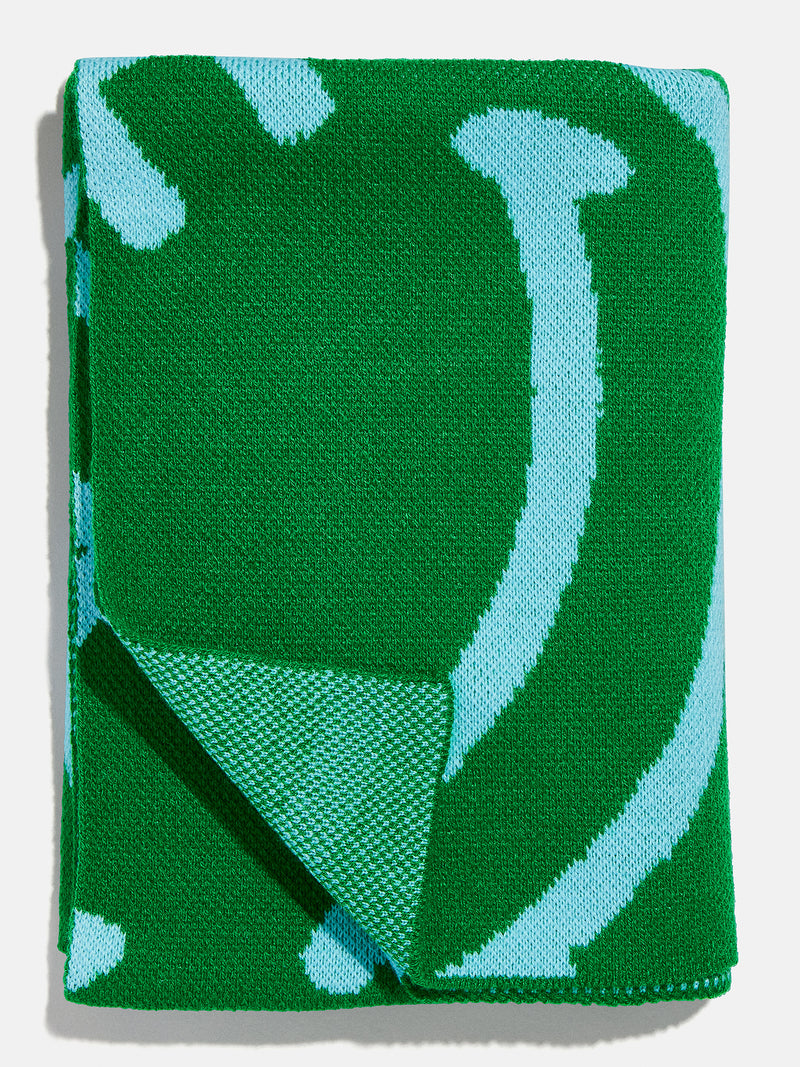 BaubleBar Show Me A Smile Custom Blanket - Green/Blue - Get Gifting: Enjoy 20% Off​