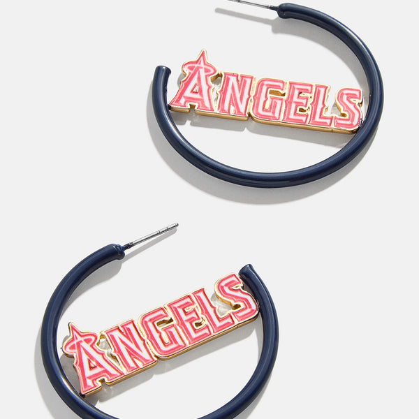 【エンゼルス公式】☆バウブルバー☆MLB Gold Logo Hoops ピアス ヤンキース公式】☆バウブルバー☆MLB Gold Logo Hoops ピアス