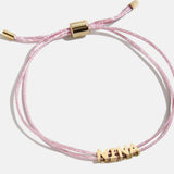 Custom Cord Bracelet - Metallic Pink