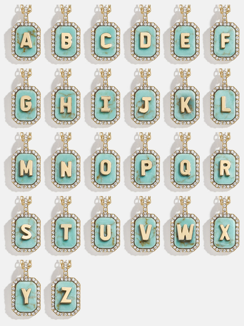 BaubleBar Gold & Turquoise Initial Necklace - Turquoise Stone - 
    Enjoy 20% off - This Week Only
  

