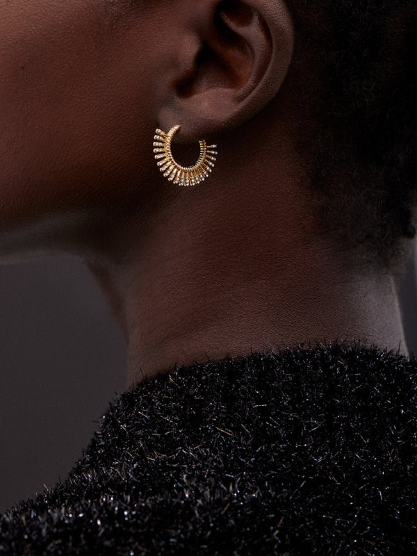 Sundar Earrings - Small Gold/Clear