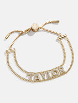 BaubleBar Custom Pavé Nameplate Bracelet - Gold/Pavé - 
    Customizable bracelet
  
