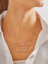 BaubleBar Pavé Custom Nameplate Necklace - Large - 
    18K Gold Plated Sterling Silver, Cubic Zirconia stones
  
