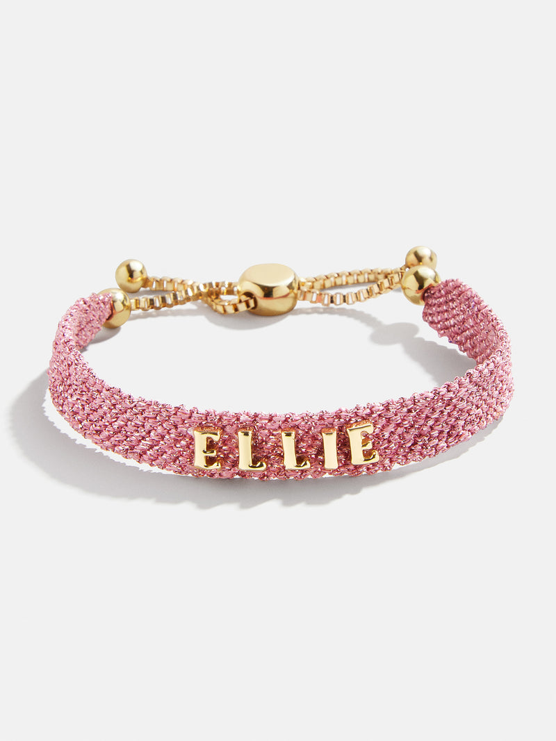 Metallic Custom Woven Friendship Bracelet Metallic Pink Woven It s Black Friday Week Enjoy 20 Off BaubleBar