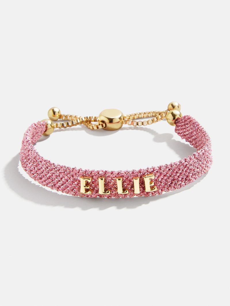BaubleBar Metallic Custom Woven Friendship Bracelet - Metallic Pink Woven - 
    Customizable bracelet
  
