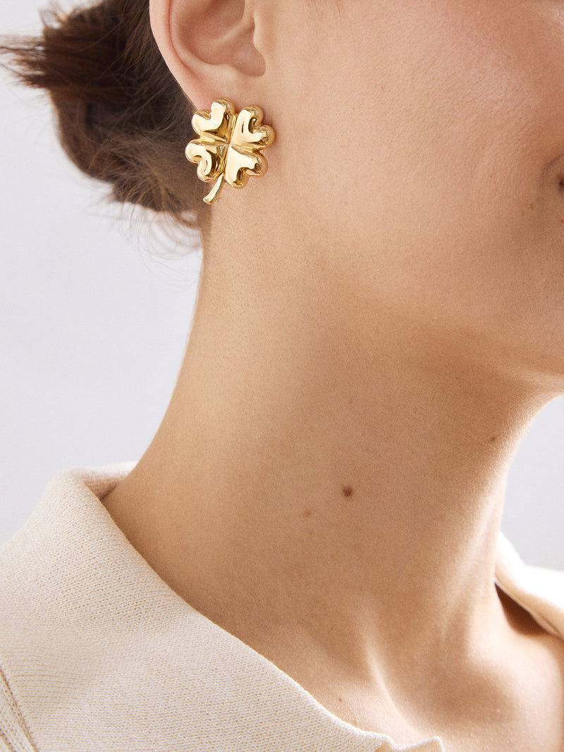BaubleBar Four Leaf Clover Earrings - Gold - 
    St. Patrick's day earrings
  
