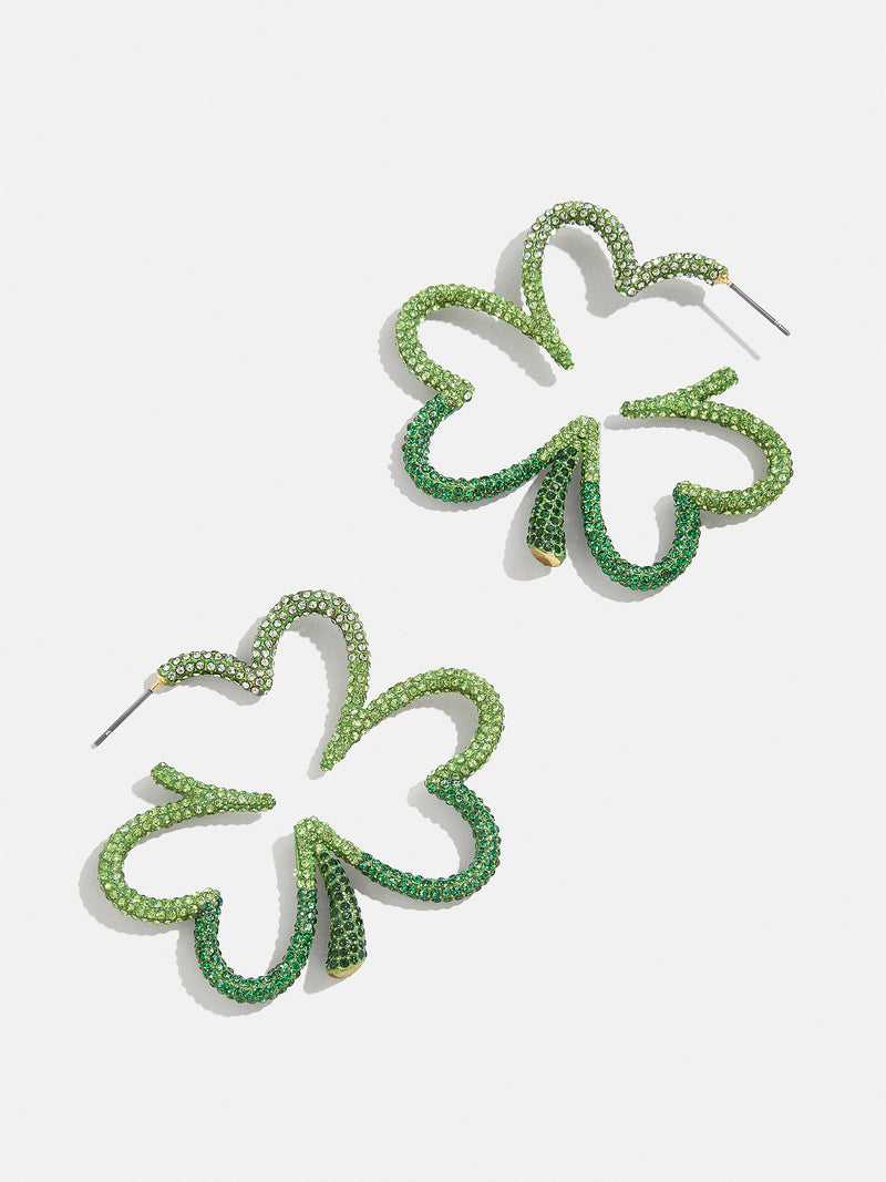 BaubleBar Shamrock Hoop Earrings - Green - 
    St. Patrick's day hoop earrings
  
