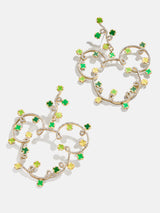BaubleBar Mickey Mouse Disney Clover Outline Earring Hoops - Green/Gold - 
    Disney outline hoop earrings
  
