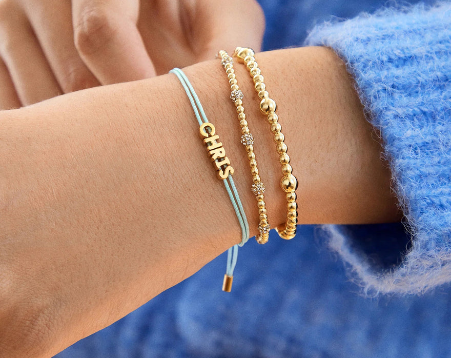 Custom Cord Bracelet - Neon Blue