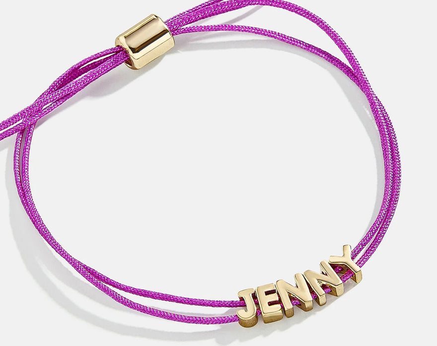 Custom Cord Bracelet - Neon Purple